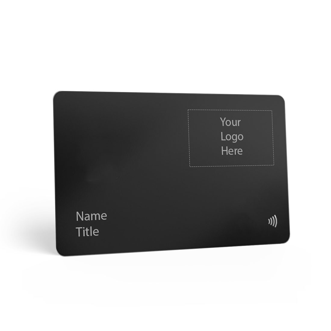 Tarjeta NFC negra personalizada con logotipo